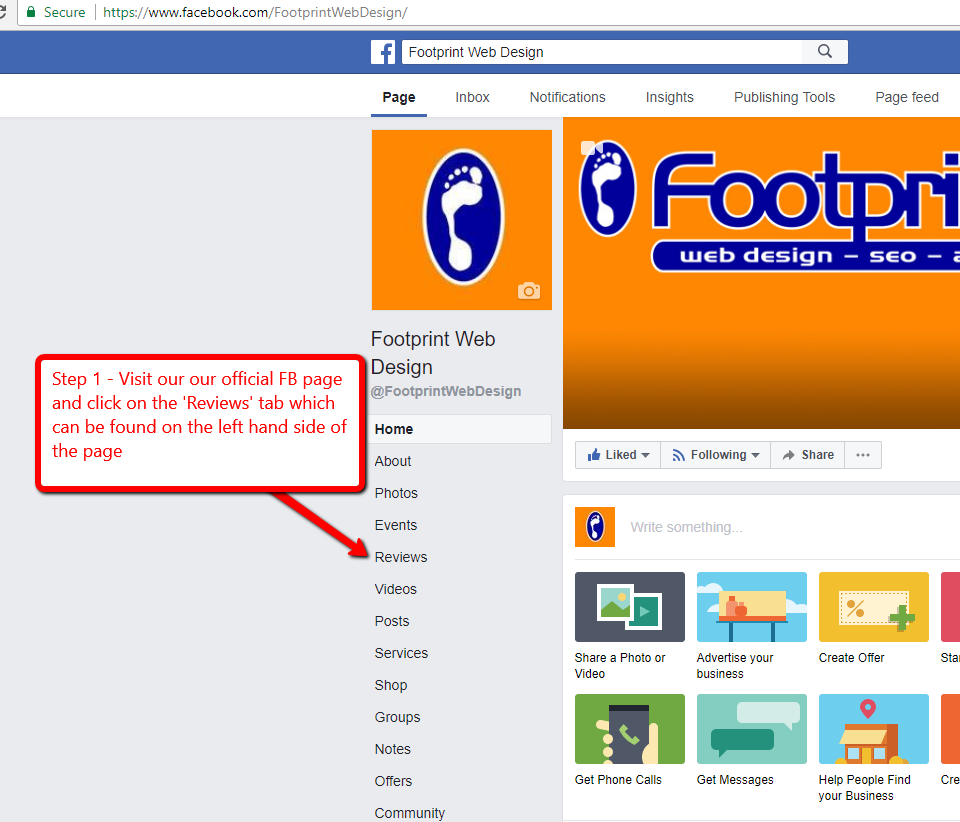 How To Leave A Review On Facebook - Footprint